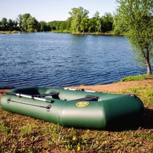 Лодка надувная гребная 300 см + якорь-кошка 6 кг + 2 спасательных жилета